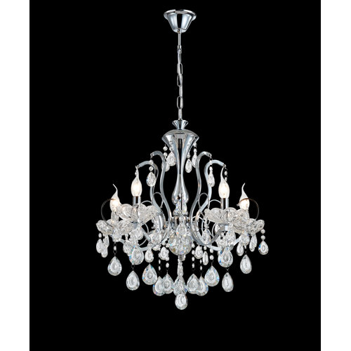 Rosdorf Park Louisburg 5 Light Unique Chandelier with Crystal Accents